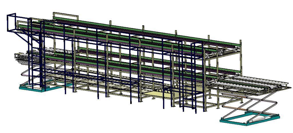 双层倍速链装车出货系统-3D档