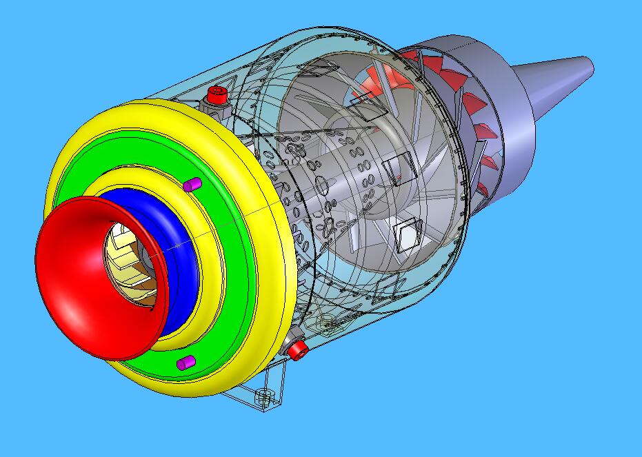 fd3-64模型用涡轮发动机装配图附带动画演示