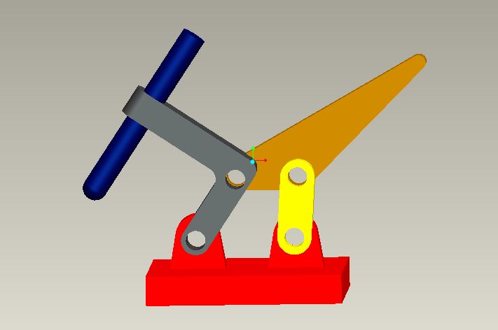 发一个快速夹紧自锁机构，可机构仿真