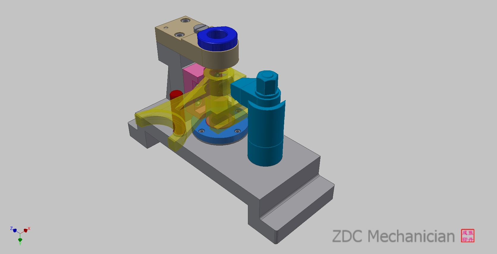 用三维软件绘制的机床夹具