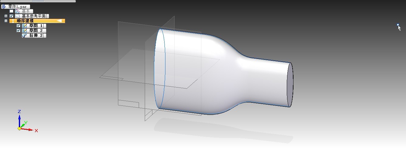 solid edge ST3 单截面多路径扫掠示例